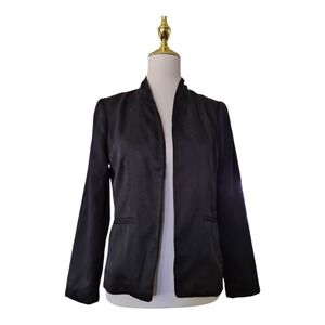 J. Crew Gramercy Twill Open‎ Front Blazer Lightweight Jacket Minimalist Black 0